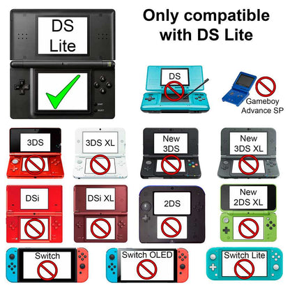 Cargador de Red 220V compatible con DS Lite NDSL DSL Negro Adaptador Toma Corriente Alimentador Casa Muro AC Charger