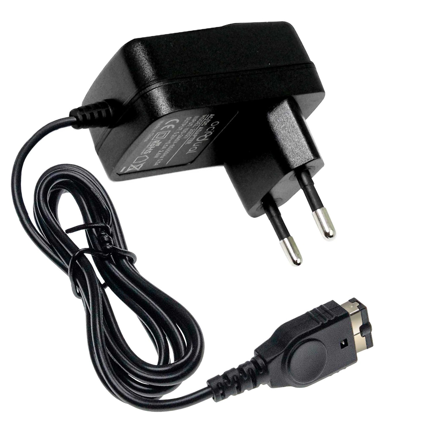 Cargador de Corriente Pared Enchufe Europeo Negro Compatible con DS Game Boy Advance SP NDS GBASP Alimentador Red Adaptador 2 Pin Europlug
