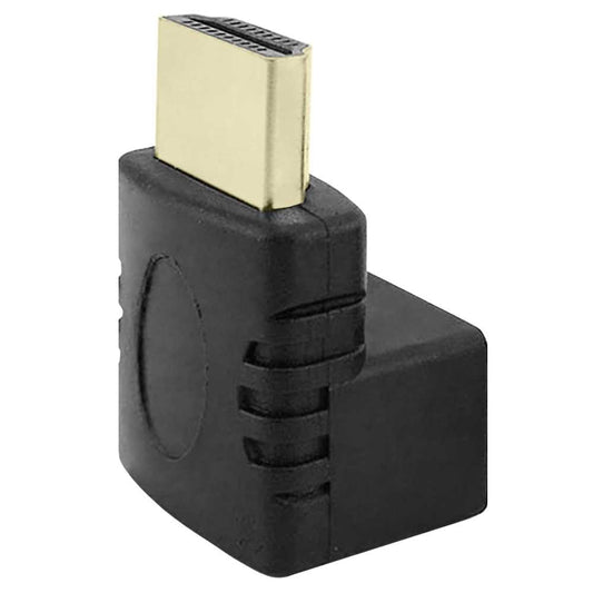 Codo Adaptador HDTV 1.4 Negro Ángulo 90 Grados Empalme Extensión Unión Enchufe ARC Video 3D XHD 4K Full HD 1080p