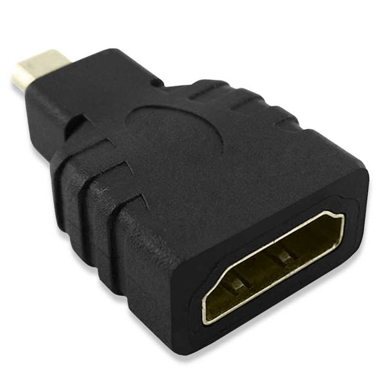 Adaptador de HDTV 1.4 Hembra a Micro HDTV Tipo D Macho Negro Conversor Video 3D XHD 4K Full HD para Cámaras Portátil