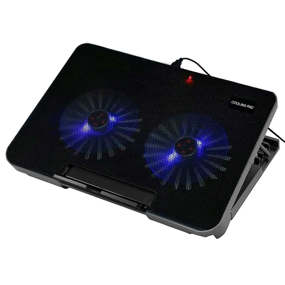 Base de Refrigeracion para portatil Laptop hasta 17'' USB 2 Ventiladores Luz Led
