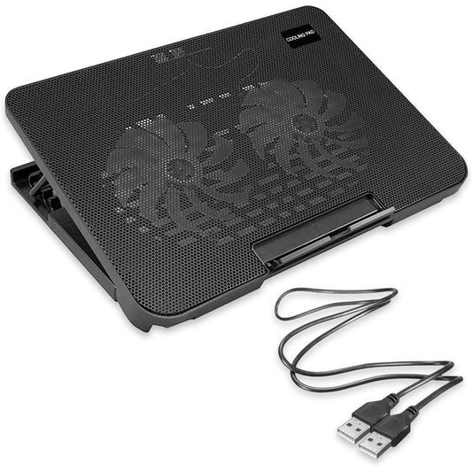 Base de Refrigeracion para portatil Laptop hasta 17'' USB 2 Ventiladores Luz Led