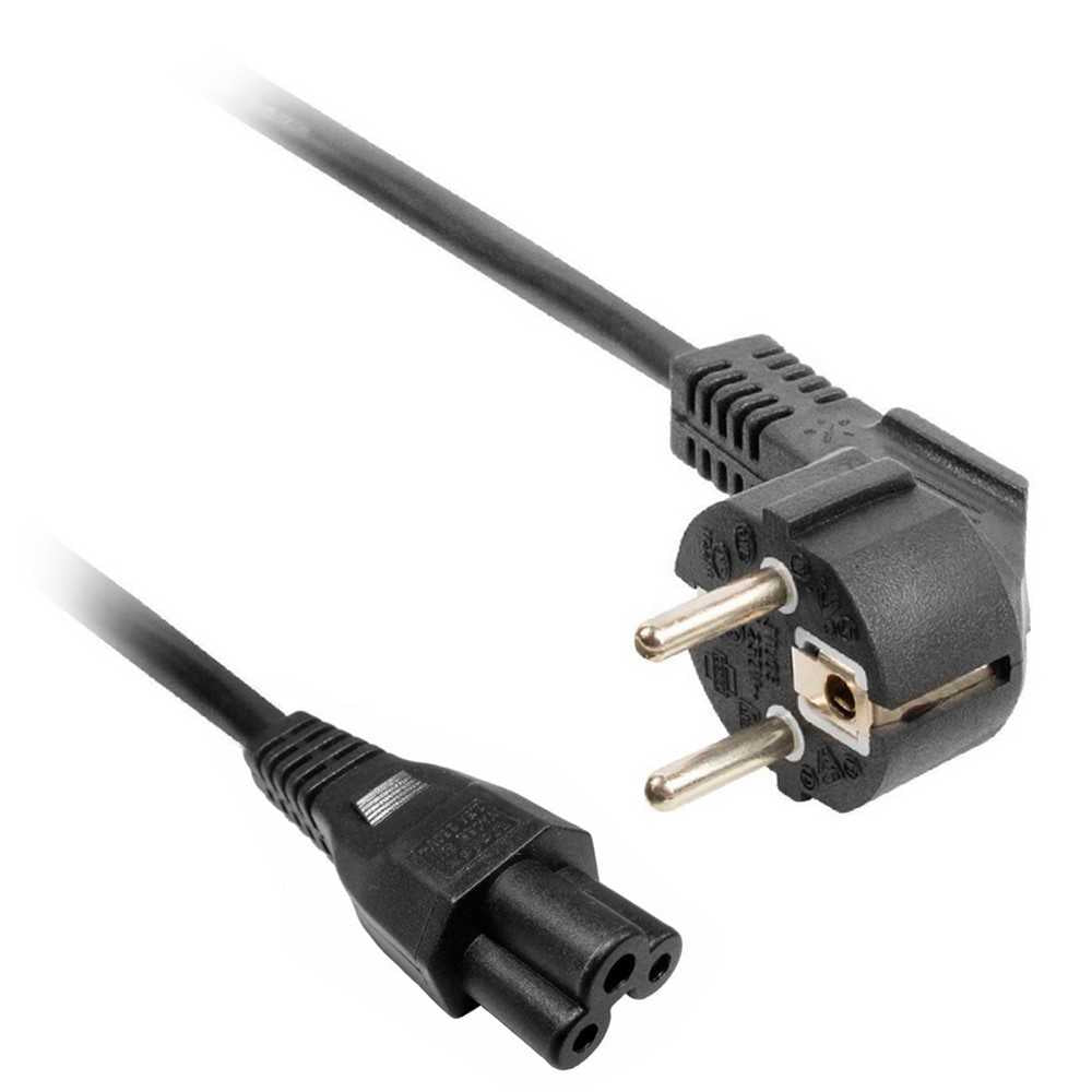 Cable de Alimentación Pared Corriente de Schuko 2 Pin EU a Conector IEC C5 3 Pines Clover Trébol para Portátil