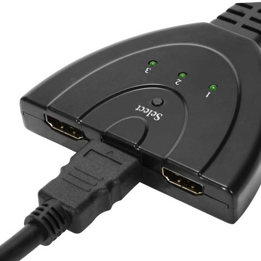 Cable Multipuerto Ladron Switch de 3 puertos HDTV hembras a 1 HDTV macho para PS3, Xbox One, DVD, etc