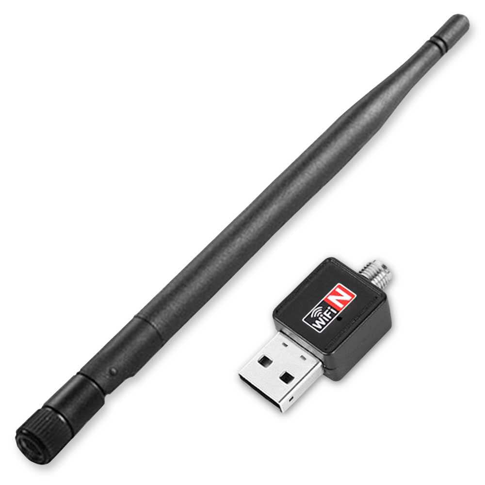 Antena WIFI USB Adaptador 150Mbps 5dBi LAN Wireless Potencia Largo Alcance 2.4G Adaptador Dongle Negra para PC Windows