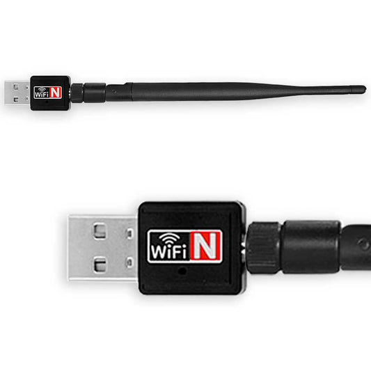 Antena WIFI USB Adaptador 150Mbps 5dBi LAN Wireless Potencia Largo Alcance 2.4G Adaptador Dongle Negra para PC Windows
