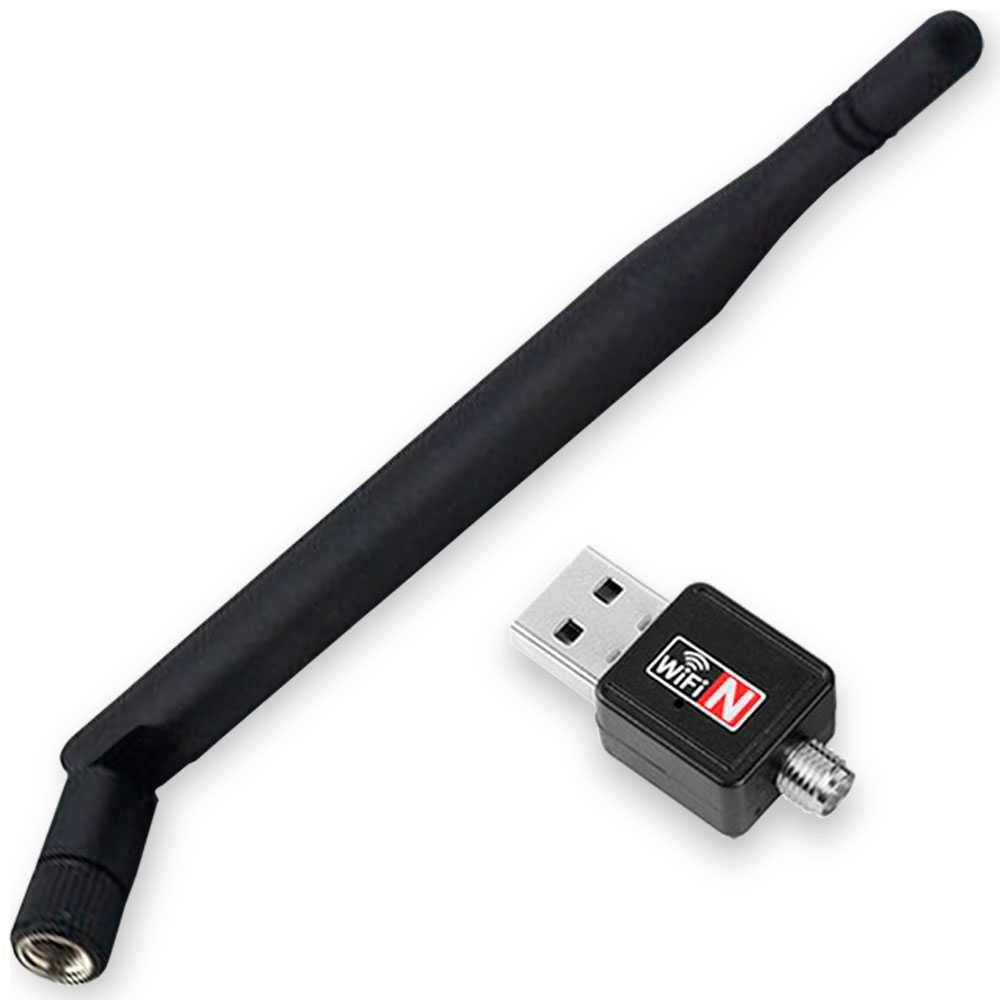 Antena WIFI USB Adaptador 150Mbps 5dBi LAN Wireless Potencia Largo Alcance 2.4G Adaptador Dongle Negra para PC Windows