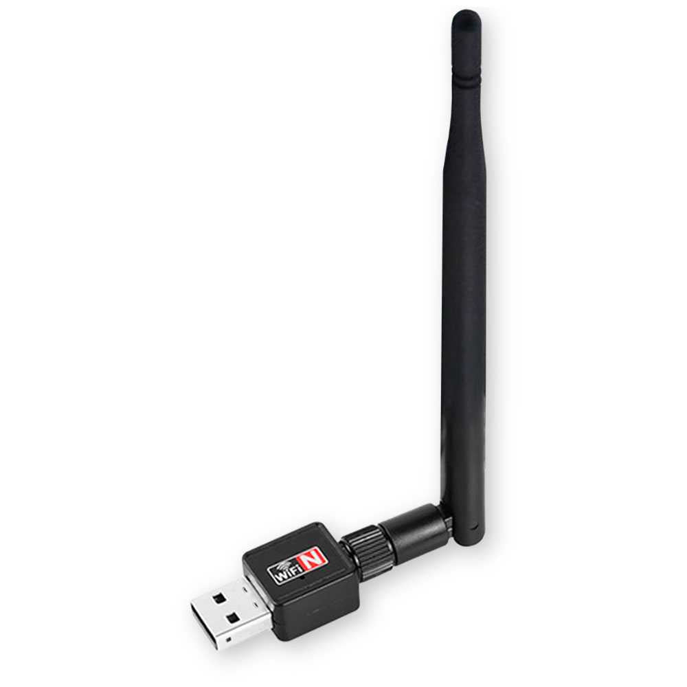 Antena WIFI USB Adaptador 150Mbps 5dBi LAN Wireless Potencia Largo Alcance 2.4G Adaptador Dongle Negra para PC Windows
