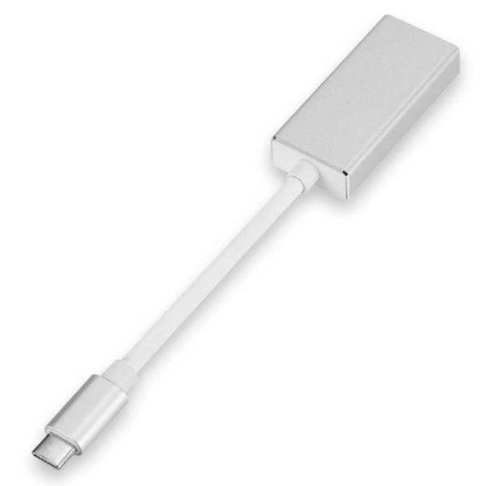 Adaptador de USB Tipo C 3.1 Macho a Mini DisplayPort Hembra Plateado Display Port DP M/H Ultra 4K XHD 60Hz Full HD