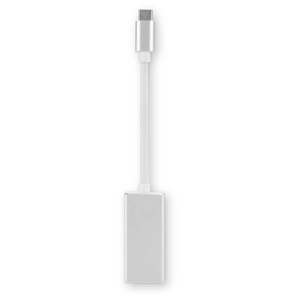 Adaptador de USB Tipo C 3.1 Macho a Mini DisplayPort Hembra Plateado Display Port DP M/H Ultra 4K XHD 60Hz Full HD