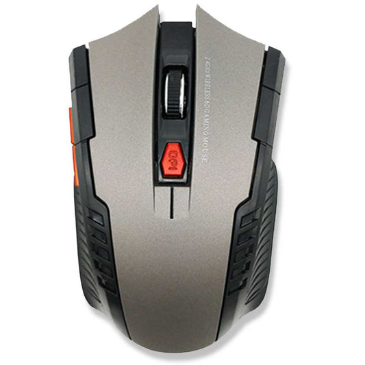Ratón Inalámbrico GF2430 Gris Gaming Wireless Óptico 1600 DPI con 6 Botones Receptor USB 2.0 para PC Laptop Windows