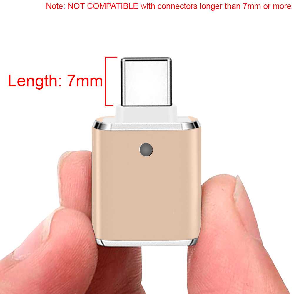 Adaptador USB Tipo C 3.0 OTG Oro GF2433 Conversor con Función On The Go para Smartphone Tablet Ordenador Portátil