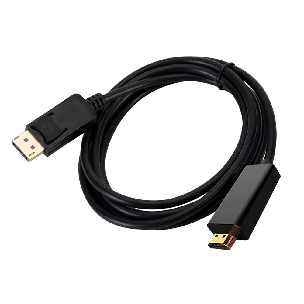 Cable Displayport DP a HDTV 1,8m Negro Resolución 4K x 2K Full HD 2160p Macho para Monitor Proyector TV