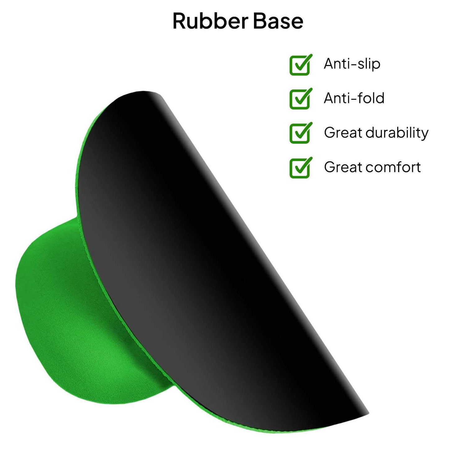 Alfombrilla de Ratón con Reposamuñecas de Gel, ergonómica, de Color Verde, Base de Goma Antideslizante, 23 cm x 19 cm