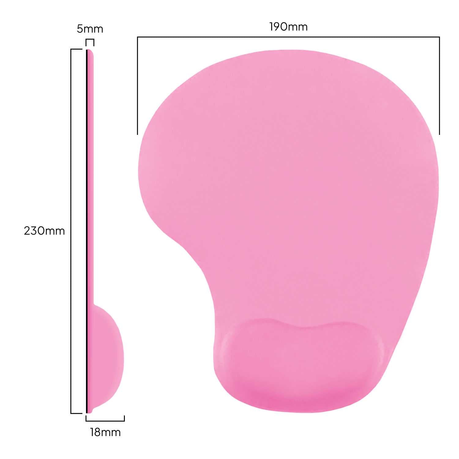 Alfombrilla de Ratón con Reposamuñecas de Gel, ergonómica, de Color Rosa Claro, Base de Goma Antideslizante, 23 cm x 19 cm