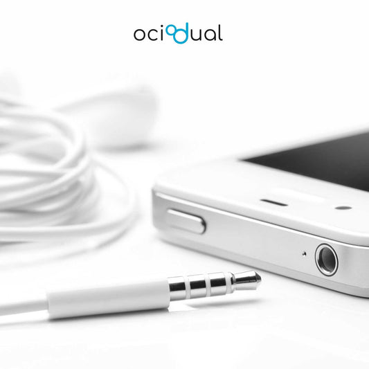 OcioDual Cable Jack 3.5 Macho Macho, Cable audio Jack 3.5 mm, Cable Altavoces, Alargador Jack 3.5, 1M Cable Aux Estéreo para Auriculares