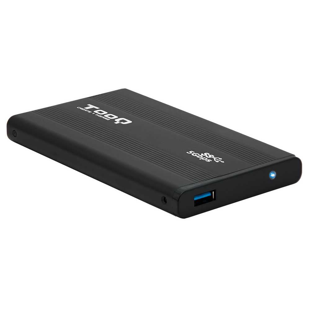 Tooq TQE-2524B Caja Externa USB 3.0 Ligera para Disco Duro SATA de 2.5 Pulgadas Negra Carcasa Discos Duros HDD/SSD