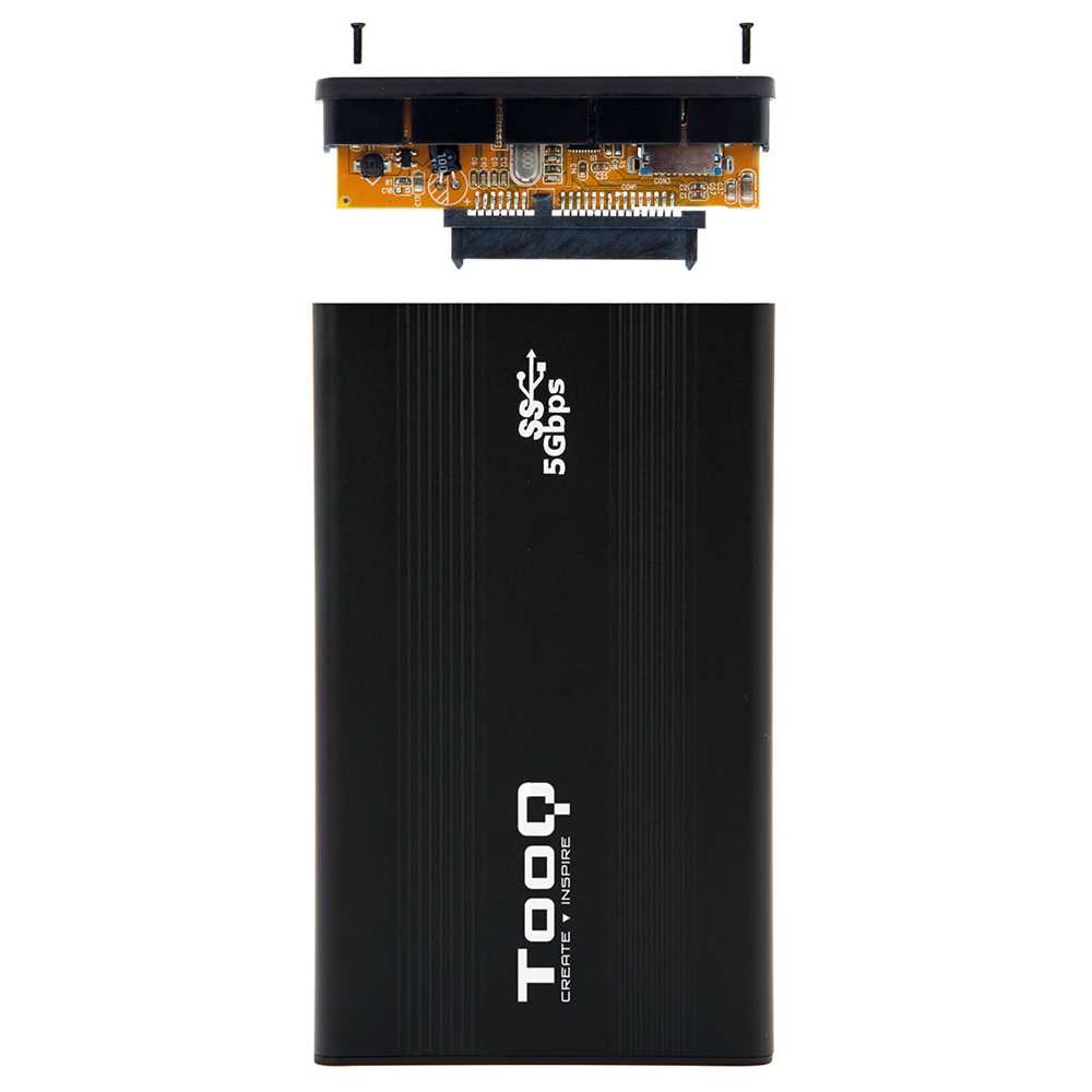 Tooq TQE-2524B Caja Externa USB 3.0 Ligera para Disco Duro SATA de 2.5 Pulgadas Negra Carcasa Discos Duros HDD/SSD