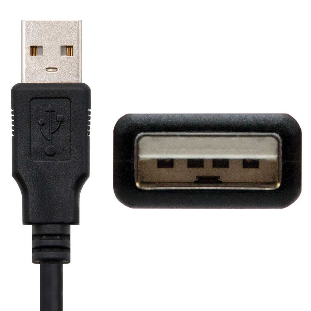 NANOCABLE Cable USB 2.0 Tipo A Micro Type B Doble Macho Negro 10.01.0501 1.8m para Smartphones Tablets MP3 MP4 MicroUSB