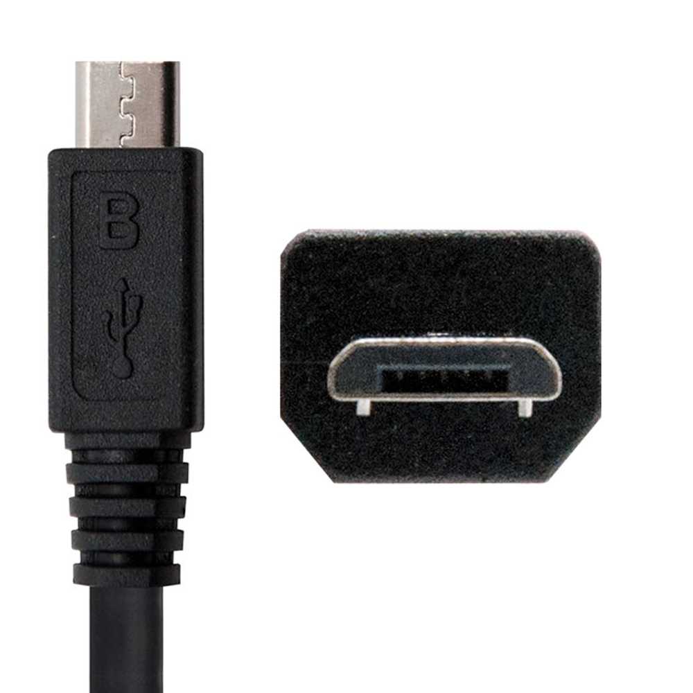 NANOCABLE Cable USB 2.0 Tipo A Micro Type B Doble Macho Negro 10.01.0501 1.8m para Smartphones Tablets MP3 MP4 MicroUSB