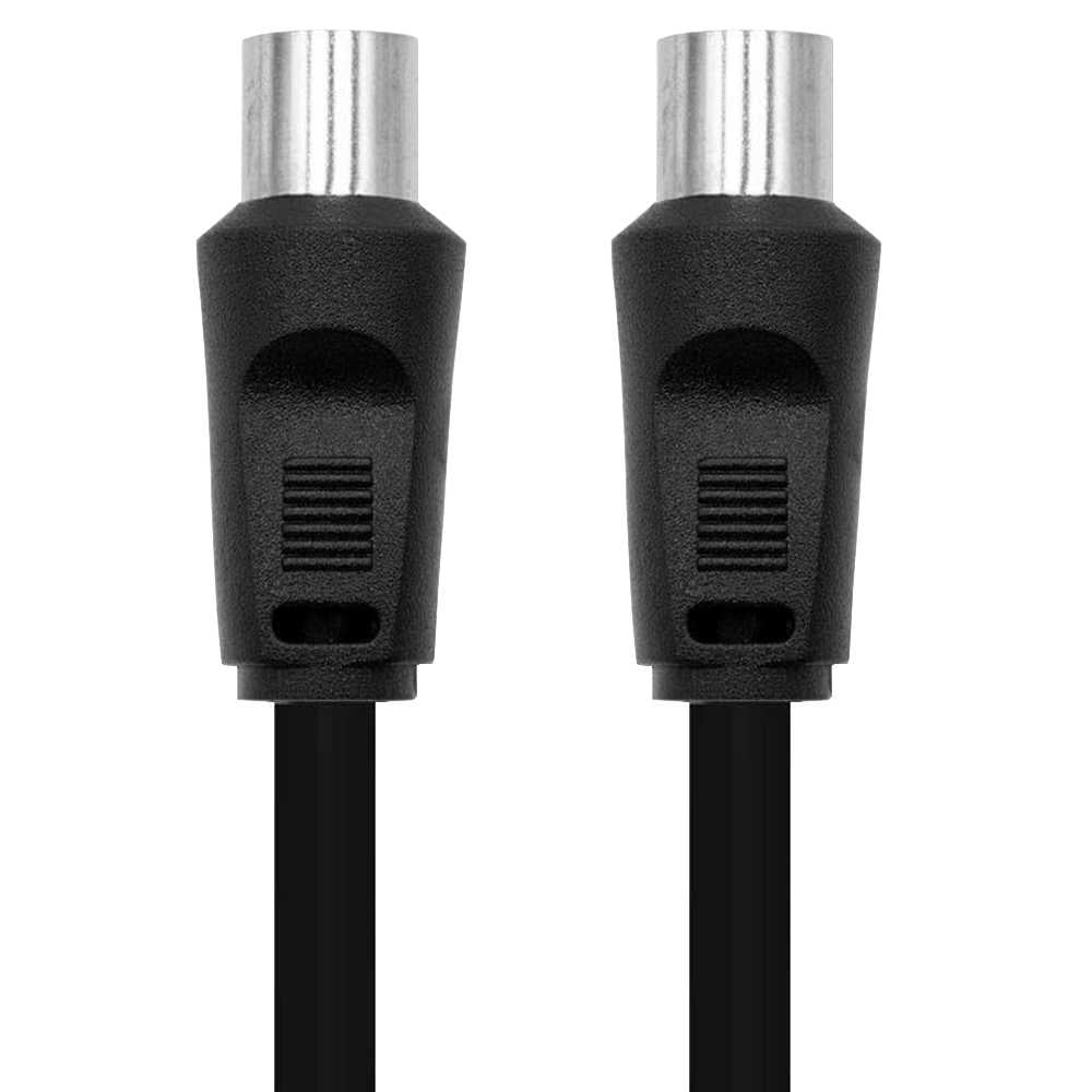 NANOCABLE Cable Coaxial 75 Ohm para Sat Antena TV de Macho a Hembra Color Negro 10.26.0202 1.8m Clavija Televisor
