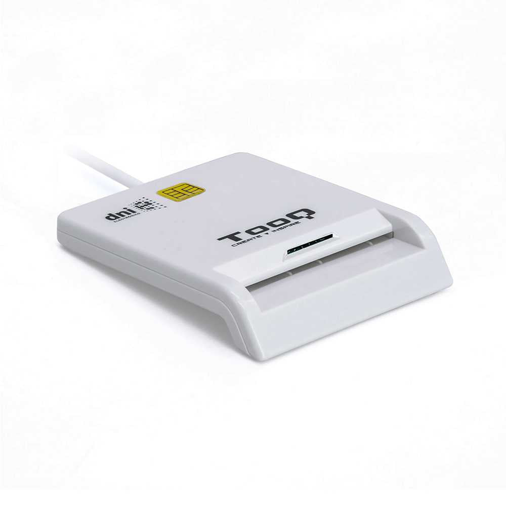 Tooq TQR-210W Lector Externo Cable Conector USB 2.0 Blanco para DNI Electrónico DNIe Tarjetas Inteligentes Smart Cards
