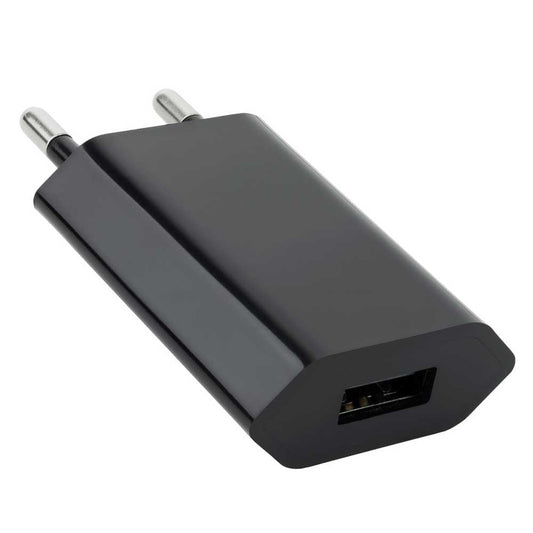 NANOCABLE Cargador de Pared USB 5W Negro 10.10.2002 5V 1A Alimentador Carga Adaptador Red Compacto para Smartphones
