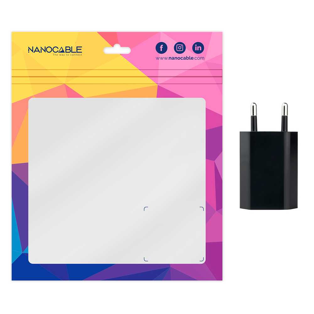 NANOCABLE Cargador de Pared USB 5W Negro 10.10.2002 5V 1A Alimentador Carga Adaptador Red Compacto para Smartphones