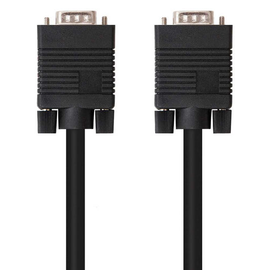 NANOCABLE Cable VGA para PC Monitor Proyector HDB15/M-M Negro 10.15.1302 1.8m SVGA Macho para PC Ordenador Portátil