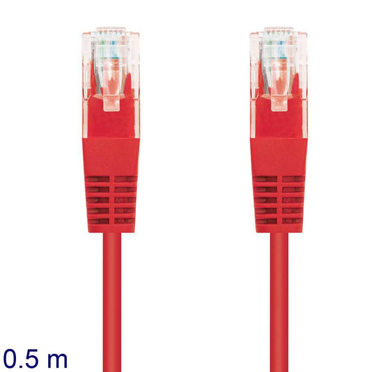 Nanocable 10.20.0400-R 0.5m Cat.6 Cable de Red RJ45 LAN Local Area Network Rojo para PC Ordenador Portátil Router Switch Consolas Latiguillo Internet UTP Doble Macho