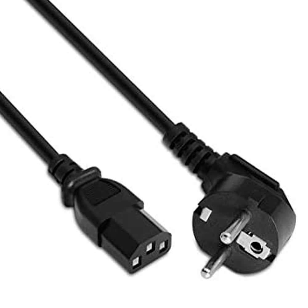 NANOCABLE 10.22.0103 3m Cable Alimentación Negro Enchufe Schuko 10A CEE7/M-C13/H Acodado para PC Monitor Impresora