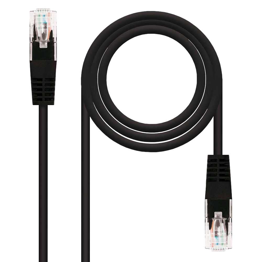 Nanocable Cable de Red RJ45 LAN Local Area Network para PC Ordenador Portátil Impresoras TV Negro 10.20.0402-BK 2m Cat.6