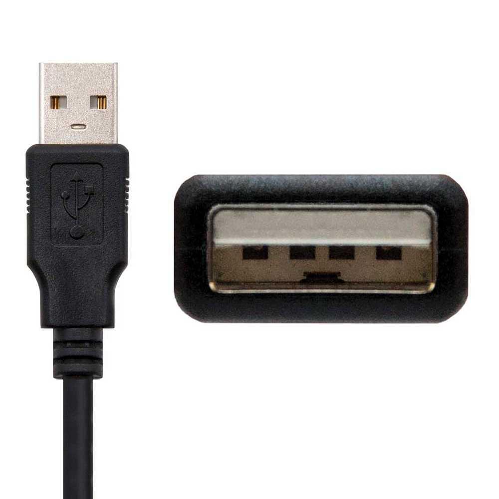 Nanocable 10.01.0204-BK 3m Cable Conector USB 2.0 Tipo A de Macho Hembra Negro Latiguillo Alargador Prolongador M/H
