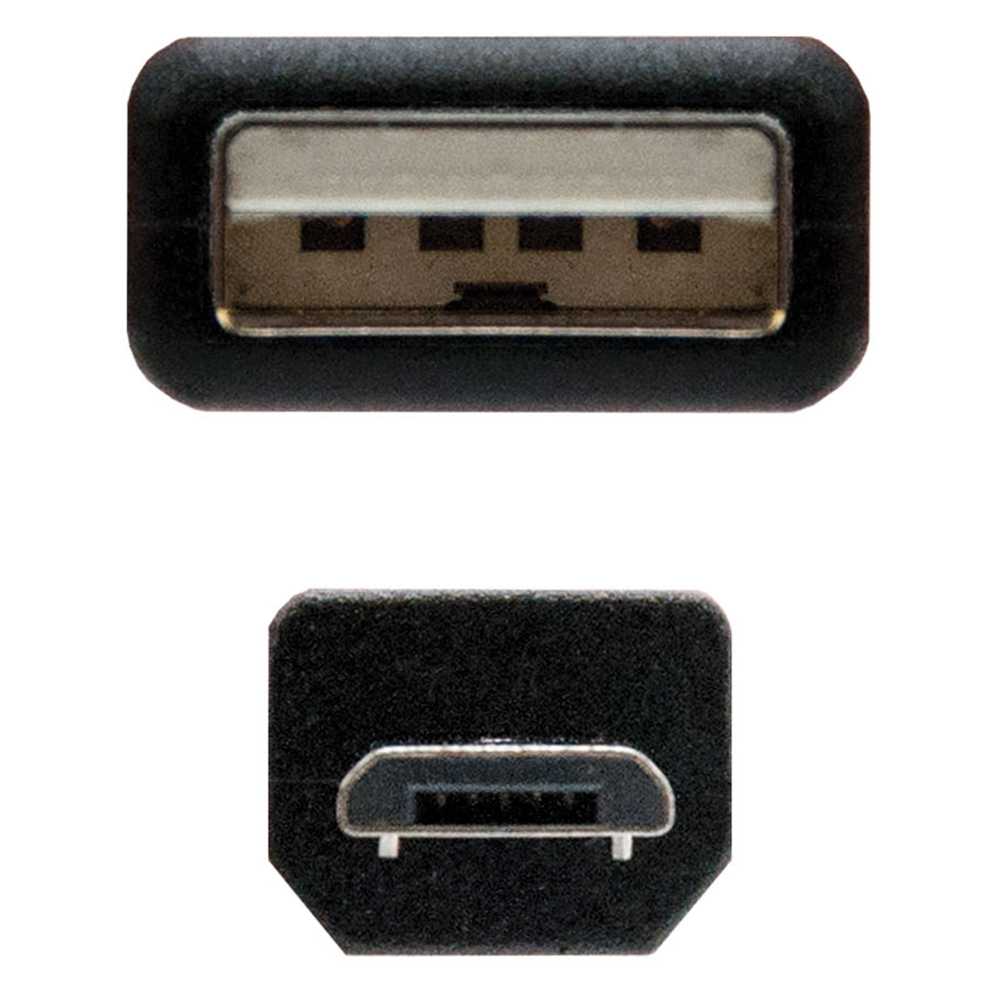 Nanocable 10.01.0503 3m Cable USB 2.0 Tipo A Micro Type B Doble Macho Negro para Smartphones Tablets MP3 MP4 MicroUSB