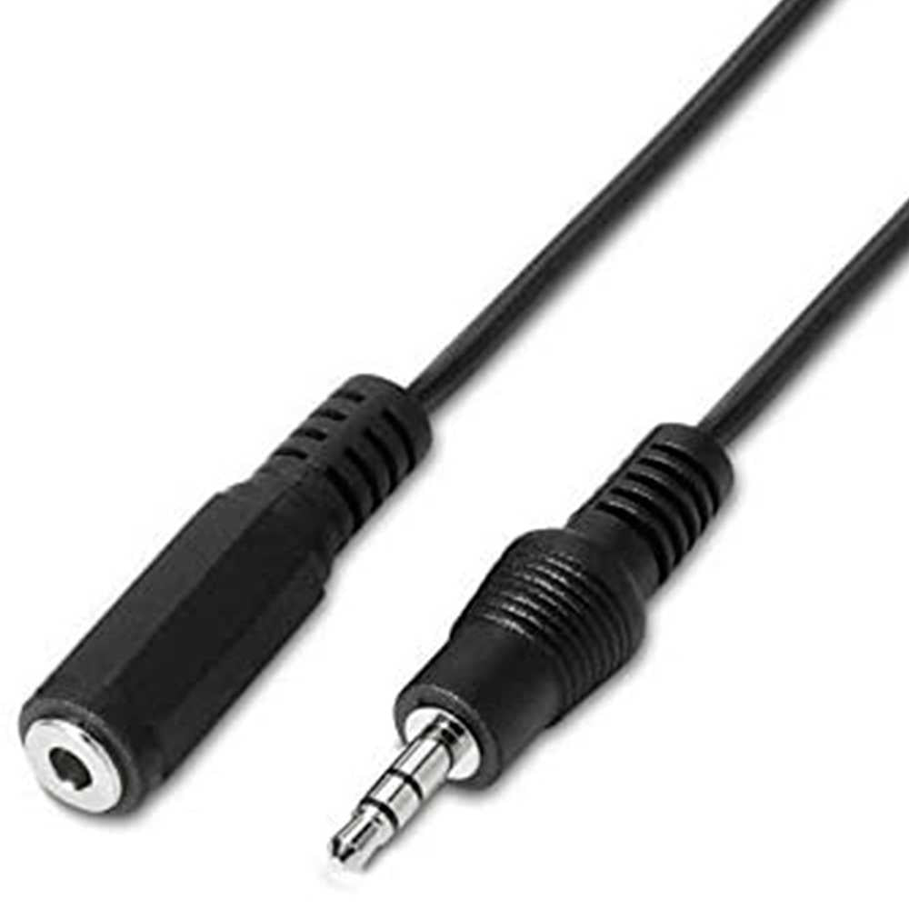 Nanocable 10.24.0201 1,5m Cable Alargador Jack 3.5mm Estéreo Macho a Hembra Negro Prolongador de Extensión Minijack