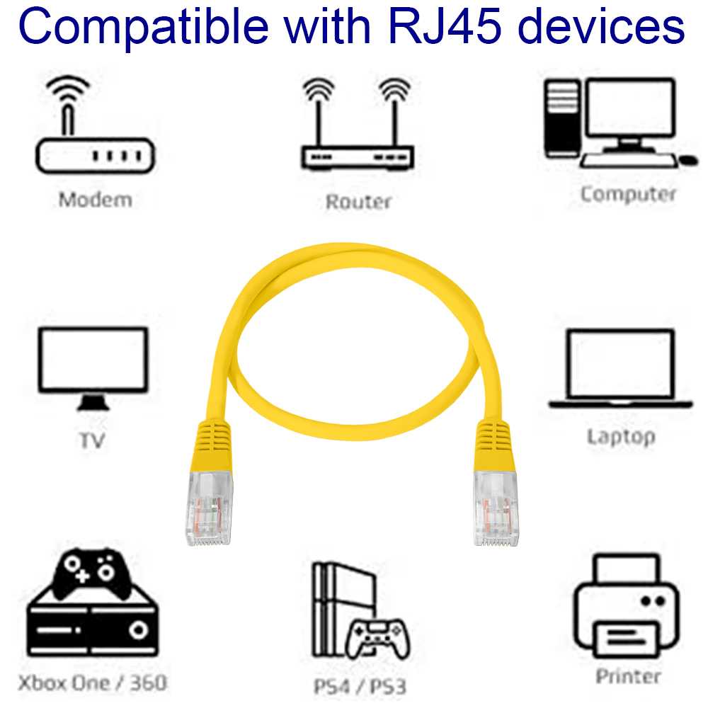 Nanocable 10.20.0400-L30-Y 30cm Cat.6 Amarillo Cable de Red RJ45 M/M para PC Ordenador Portatil Consolas TV Routers Redes Internet Impresoras Latiguillo LAN 8P8C Local Area Network