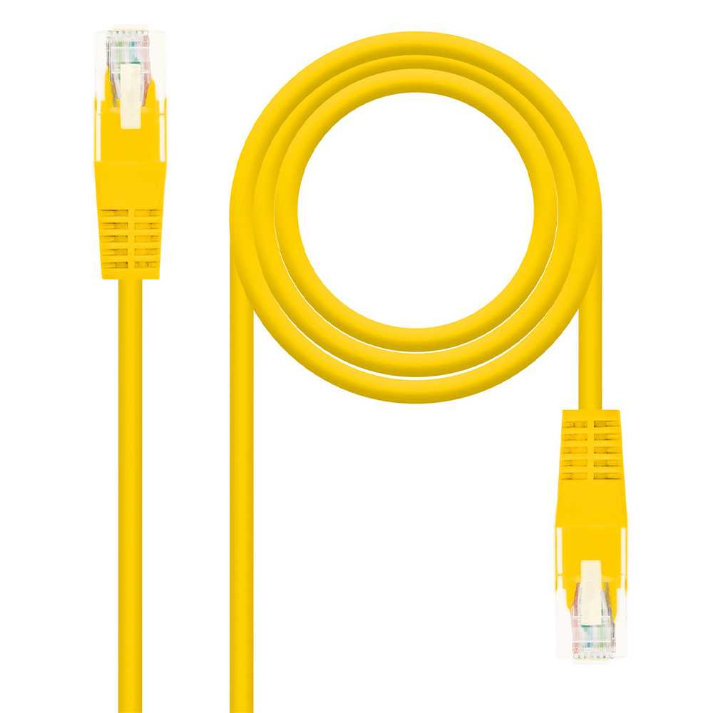 Nanocable 10.20.0401-Y 1m Cat.6 Amarillo Cable de Red RJ45 M/M para PC Ordenador Portatil Consolas TV Routers Redes Internet Impresoras Latiguillo LAN 8P8C Local Area Network