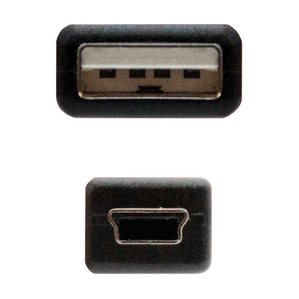 Nanocable 10.01.0400 0.5m Cable USB 2.0 Tipo A a Mini B Doble Macho para Ordenadores Portatiles PC Camaras Digitales