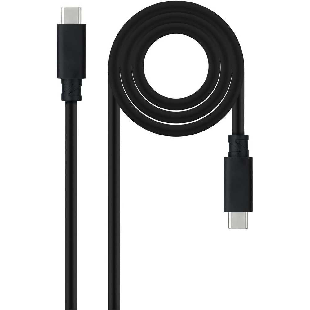 NANOCABLE Cable USB 3.1 Gen2 10Gbps 5A, Negro, 0.5 m USB-C/M-USB-C/M