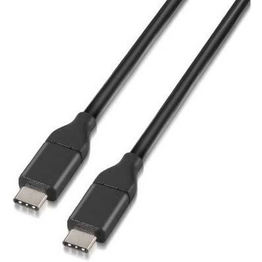 NANOCABLE Cable USB 3.1 Gen2, Color Negro, 1 m, 10Gbps 5A, 4K/60Hz, USB-C/M-USB-C/M