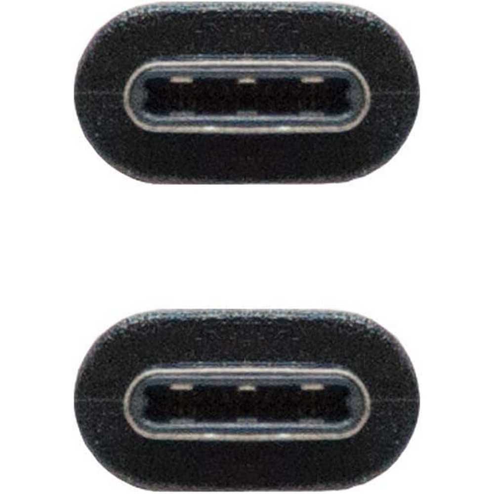 NANOCABLE Cable USB 3.1 Gen2, Color Negro, 1 m, 10Gbps 5A, 4K/60Hz, USB-C/M-USB-C/M