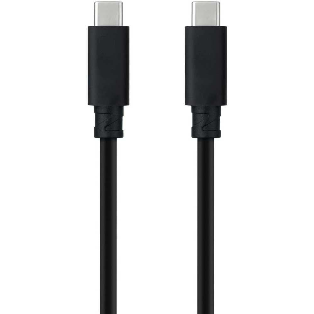 NANOCABLE Cable USB 3.1 Gen2, Color Negro, 1.5 m, 10Gbps 5A, 4K/60Hz, USB-C/M-USB-C/M