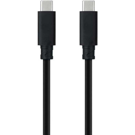 NANOCABLE Cable USB 3.1 Gen2, Color Negro, 1.5 m, 10Gbps 5A, 4K/60Hz, USB-C/M-USB-C/M