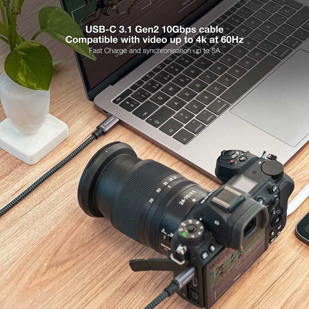 NANOCABLE Cable USB 3.1 USB-C/M-USB-C/M, Gen2 10Gbps 5A, Color Gris/Negro, 1.5 m