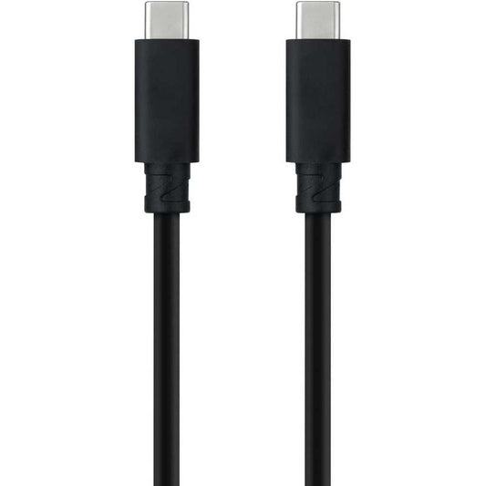 Nanocable 10.01.4102 Cable Doble USB 3.1 Gen.2 Tipo C Macho 2m Color Negro 5A 4K/60Hz 10Gbps 5A