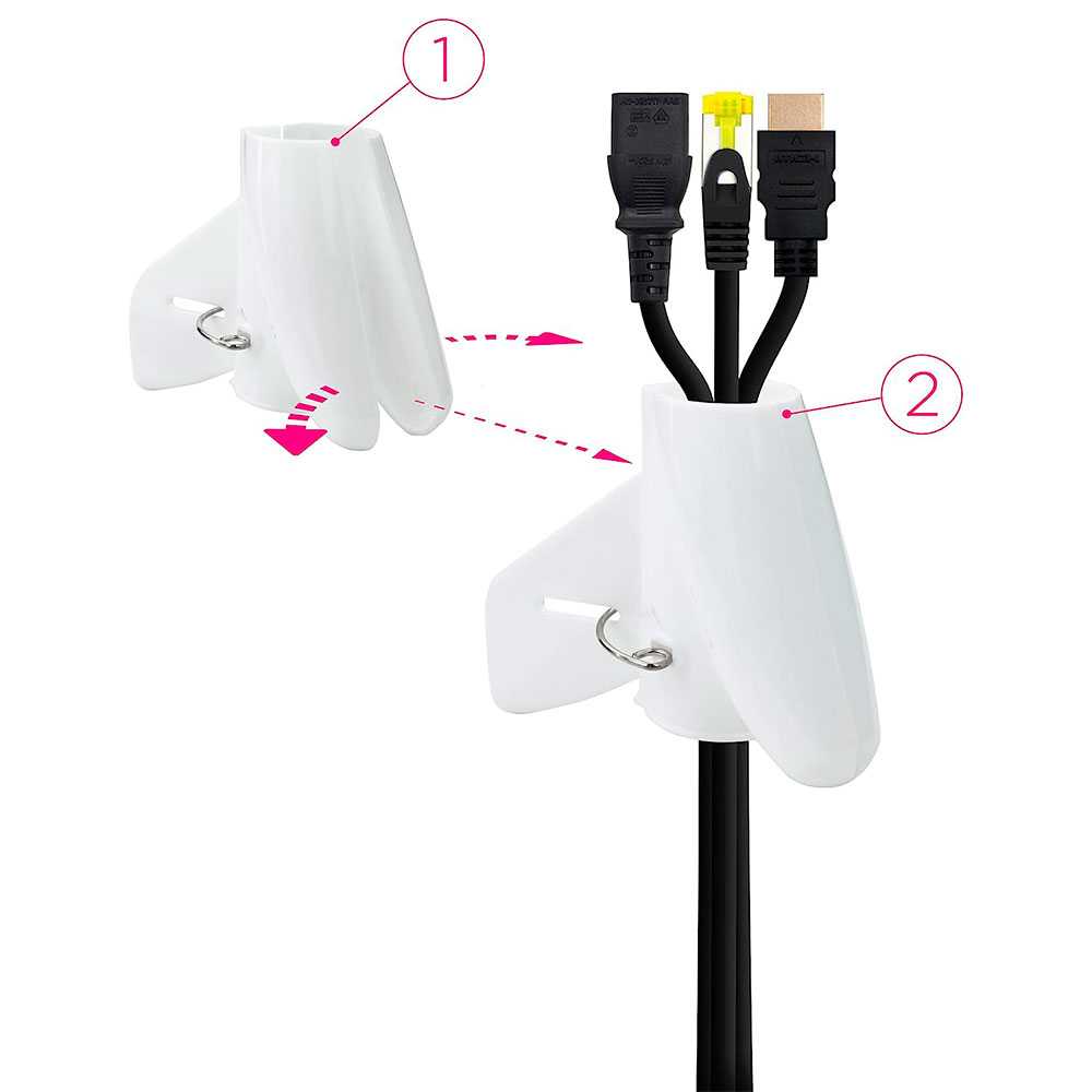 Nanocable Tubo Organizador de Cables Universal 25mm x 3m, Flexible, Color Blanco