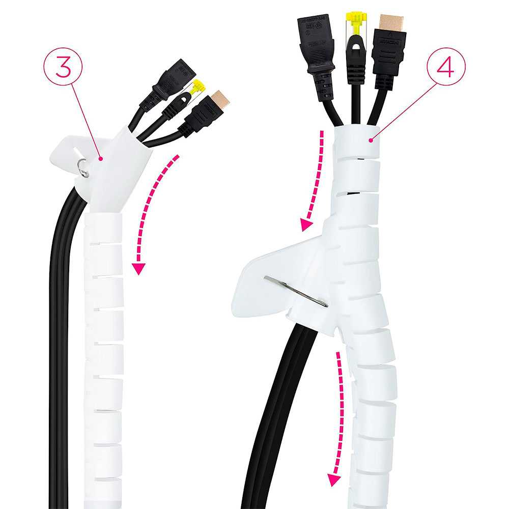 Nanocable Tubo Organizador de Cables Universal 25mm x 3m, Flexible, Color Blanco