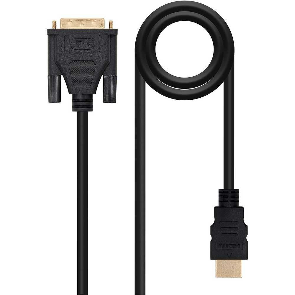 Nanocable 10.15.0502 - Cable DVI a HDMI, Macho-Macho, DVI 18+1/M-HDMI A/M, Negro, 1.8mts