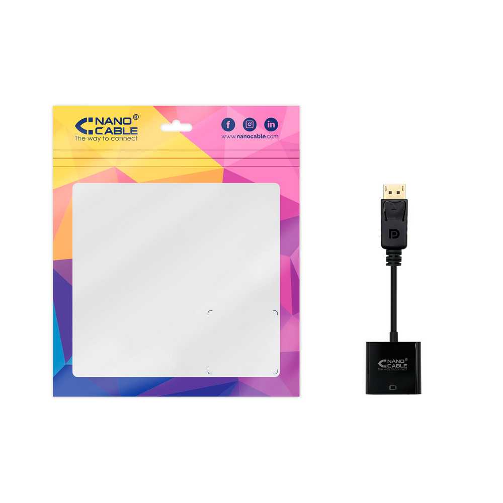 Cable de DisplayPort Macho a SVGA Hembra Negro para Monitores, Ordenadores DP 15cm
