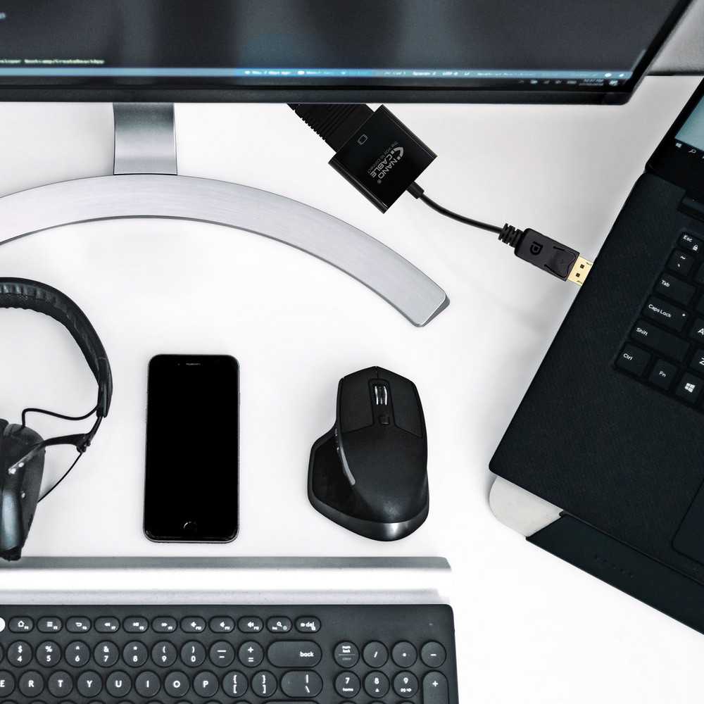 Cable de DisplayPort Macho a SVGA Hembra Negro para Monitores, Ordenadores DP 15cm